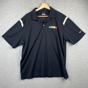 Nike Golf Polo Men Large Black Dri Fit M&Ms Candy Performance Shirt‎ Embroidered